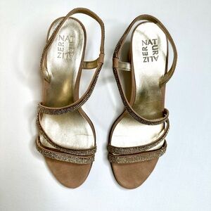 Naturalizer Vanessa2 Sandal Elegant Formal wedding Beige Strappy Heels Size 9.5